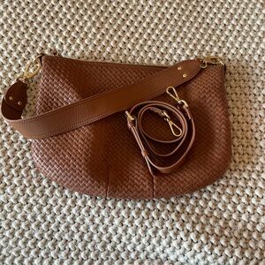 Quince Italian Leather Convertible Crescent Shoulder Bag